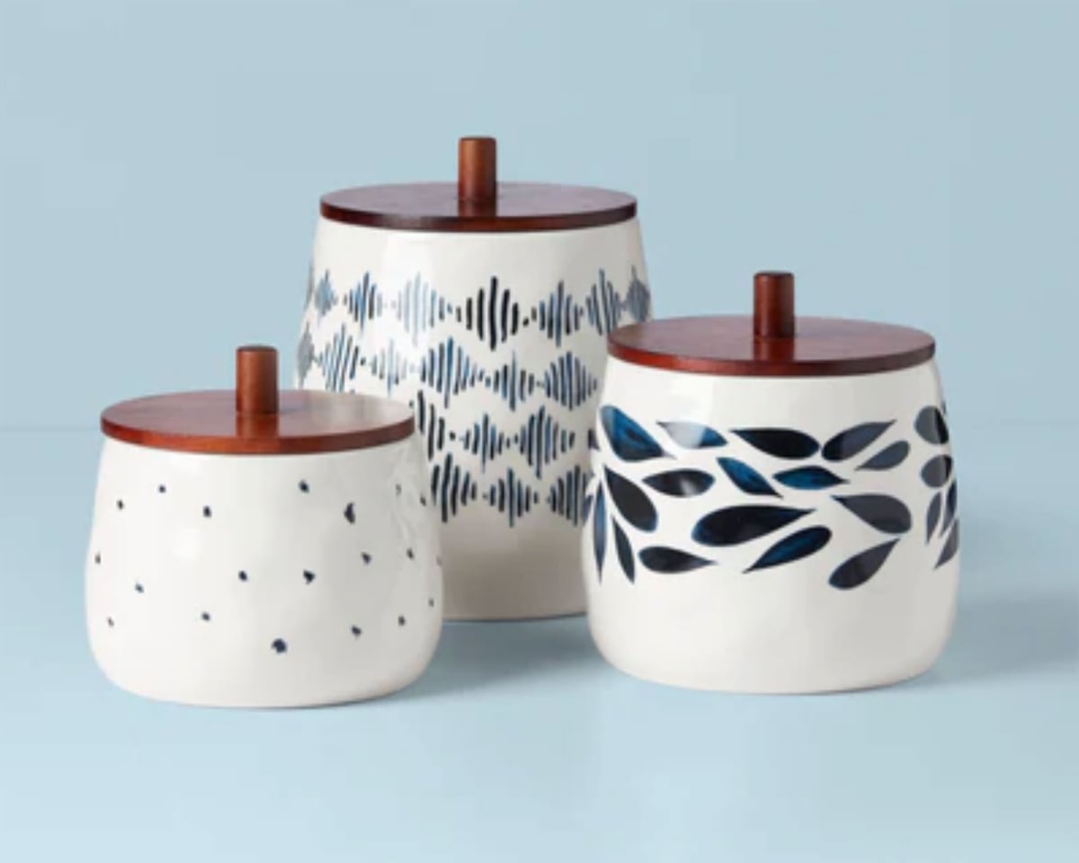 894647 Blue Bay Dishwasher-Safe Canister Set - 3 Piece