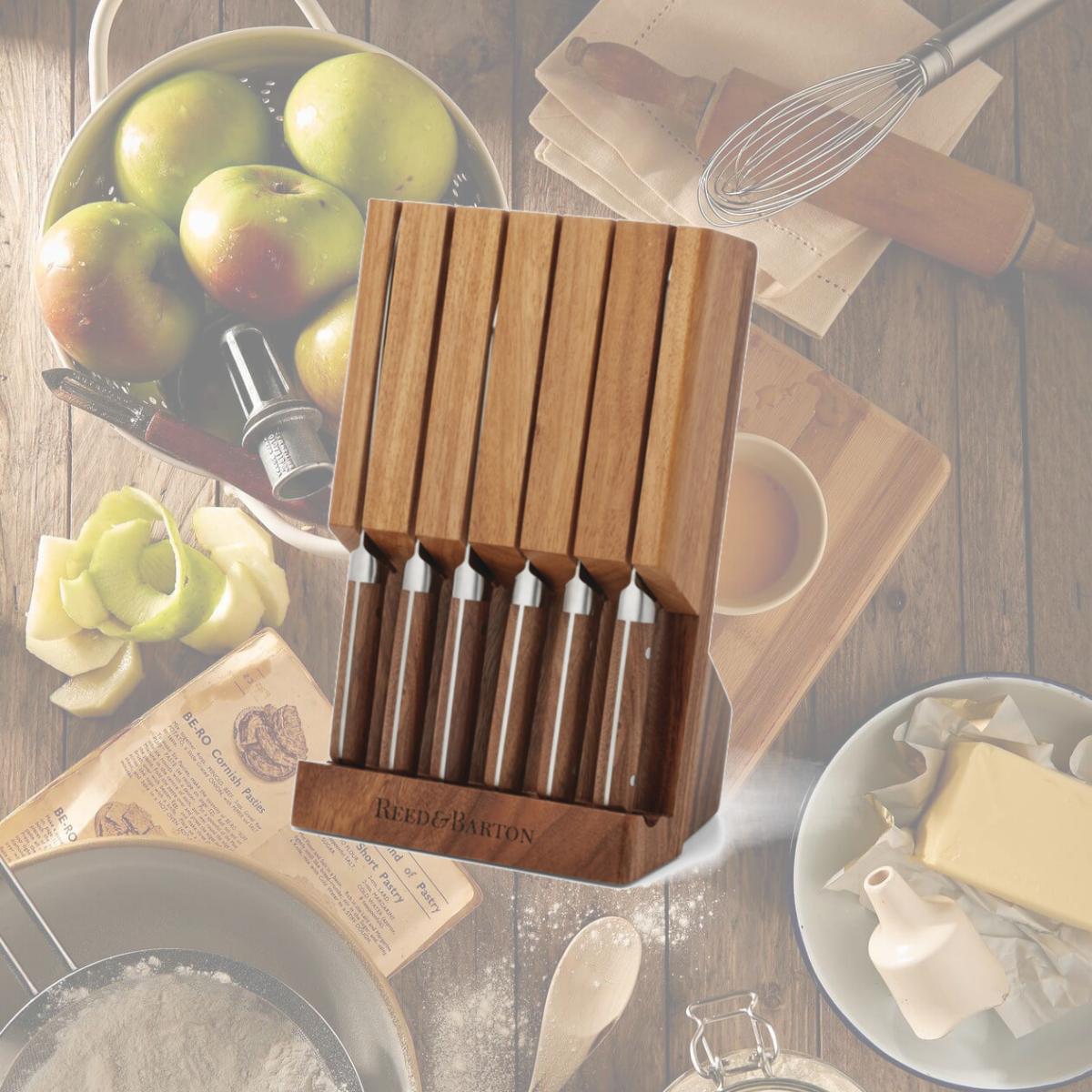 Picture of Reed & Barton 898399 Cutlery Block Set, Brown - 7 Piece