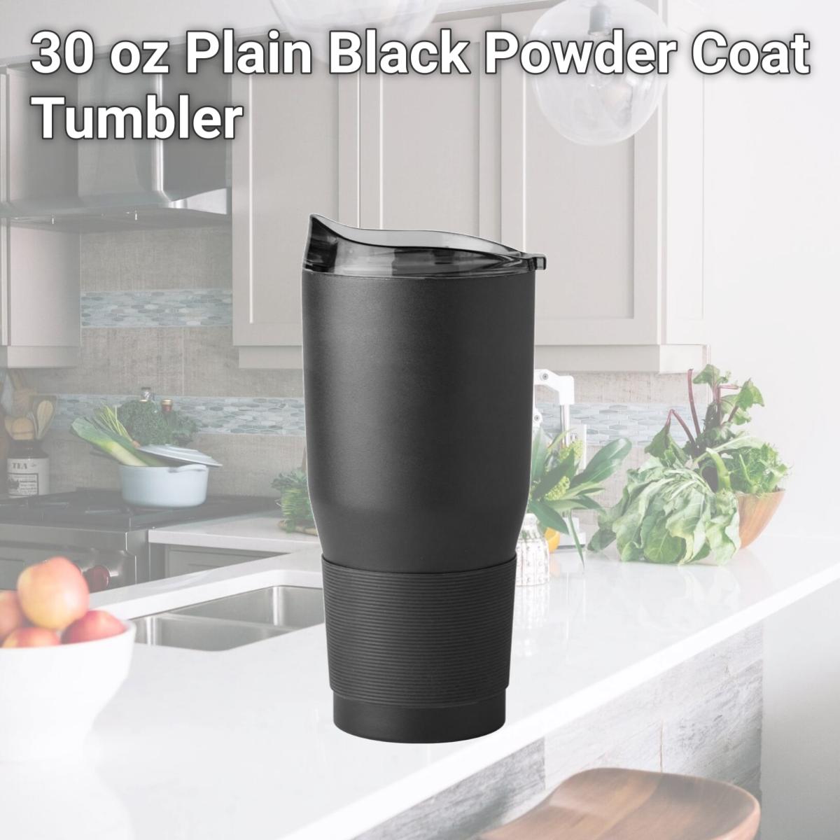 Picture of Logo Chair 001-S30PT-BLK 30 oz Plain Black Powder Coat Tumbler