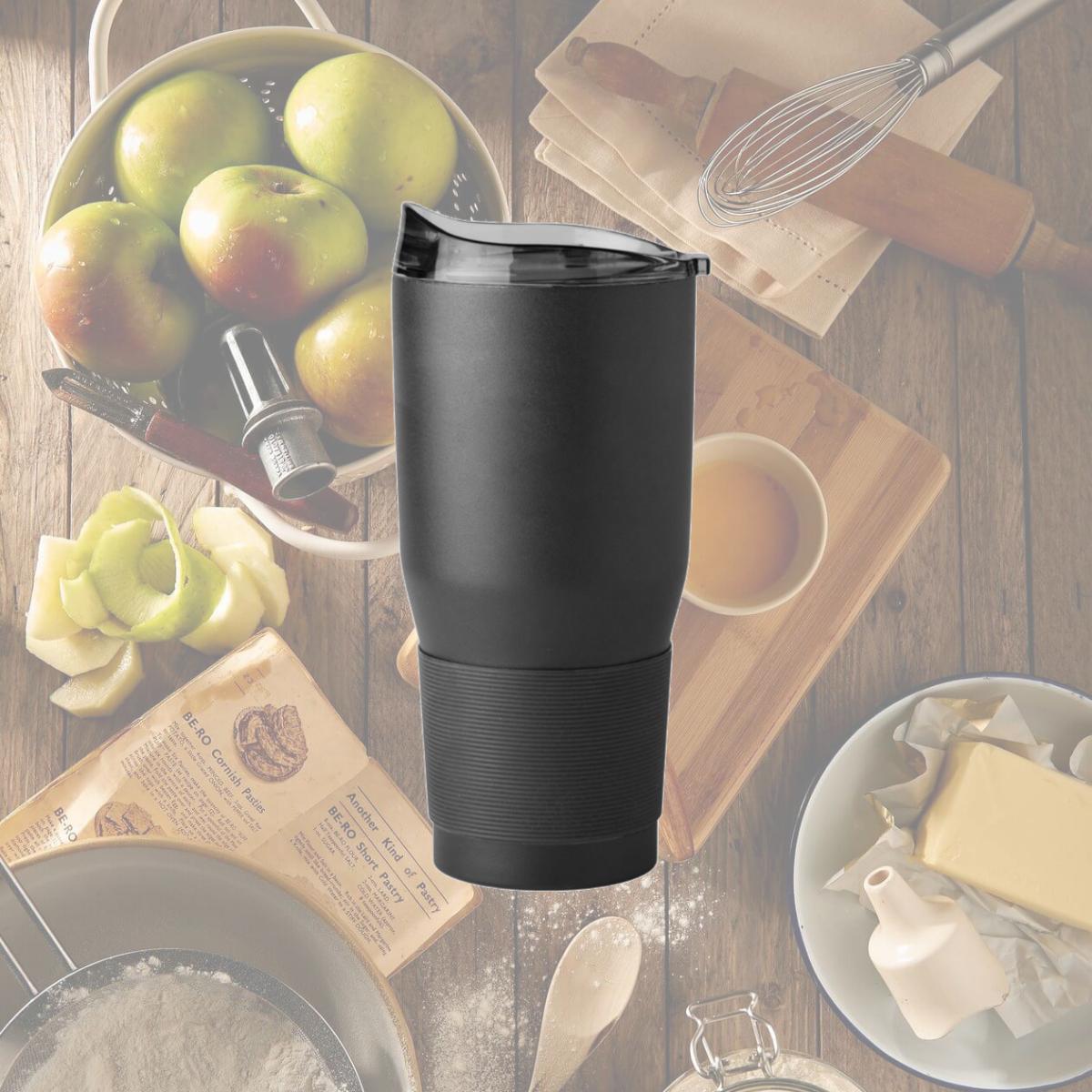 Picture of Logo Chair 001-S30PT-BLK 30 oz Plain Black Powder Coat Tumbler