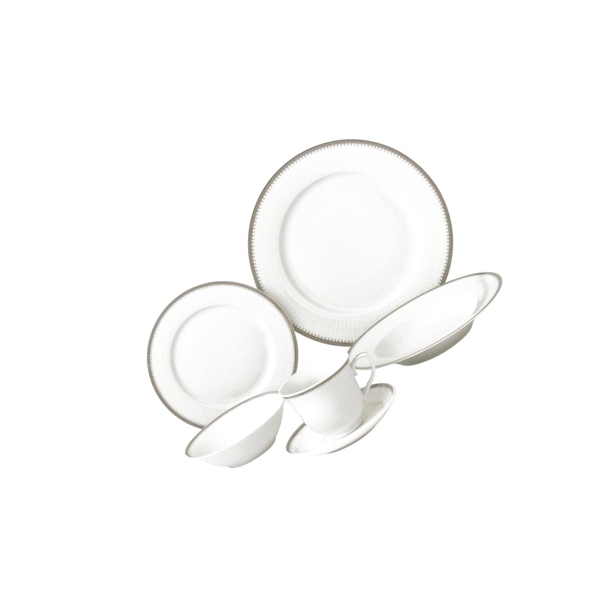 Picture of Lorenzo Import LH433 24 Piece Porcelain Dinnerware Service, Silver - for 4 Alyssa