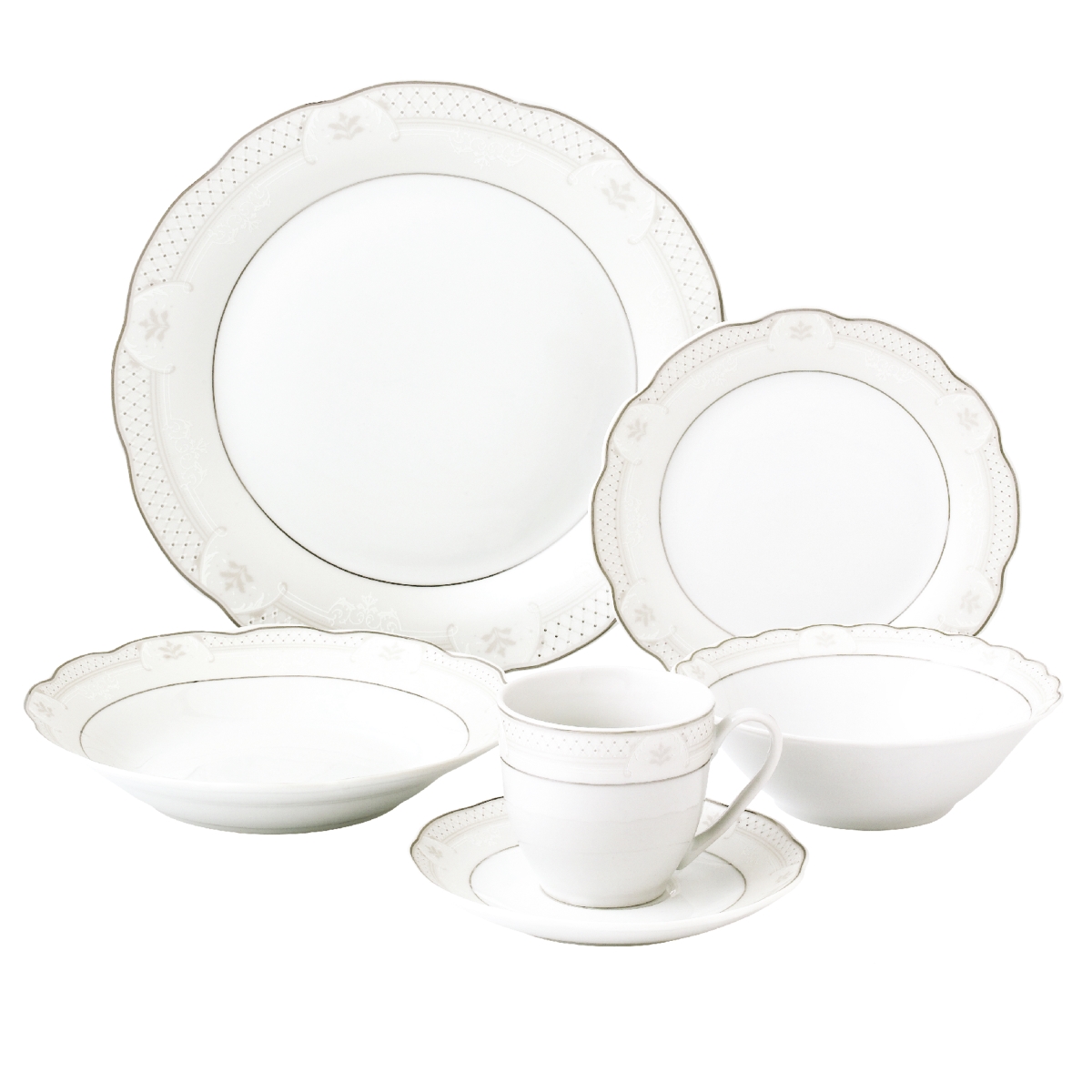 Lh435 24 Piece Wavy Dinnerware & Porcelain - Service For 4 - Atara