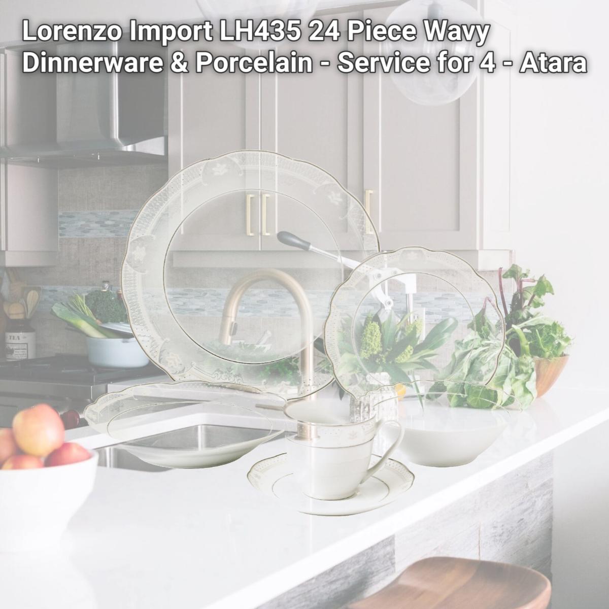 Picture of Lorenzo Import LH435 24 Piece Wavy Dinnerware & Porcelain - Service for 4 - Atara