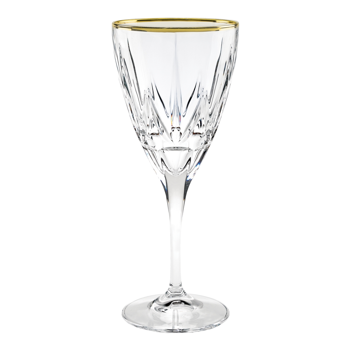 262300-gd Chic Red Wine Goblets With 24k Gold Trim - Set Of 6