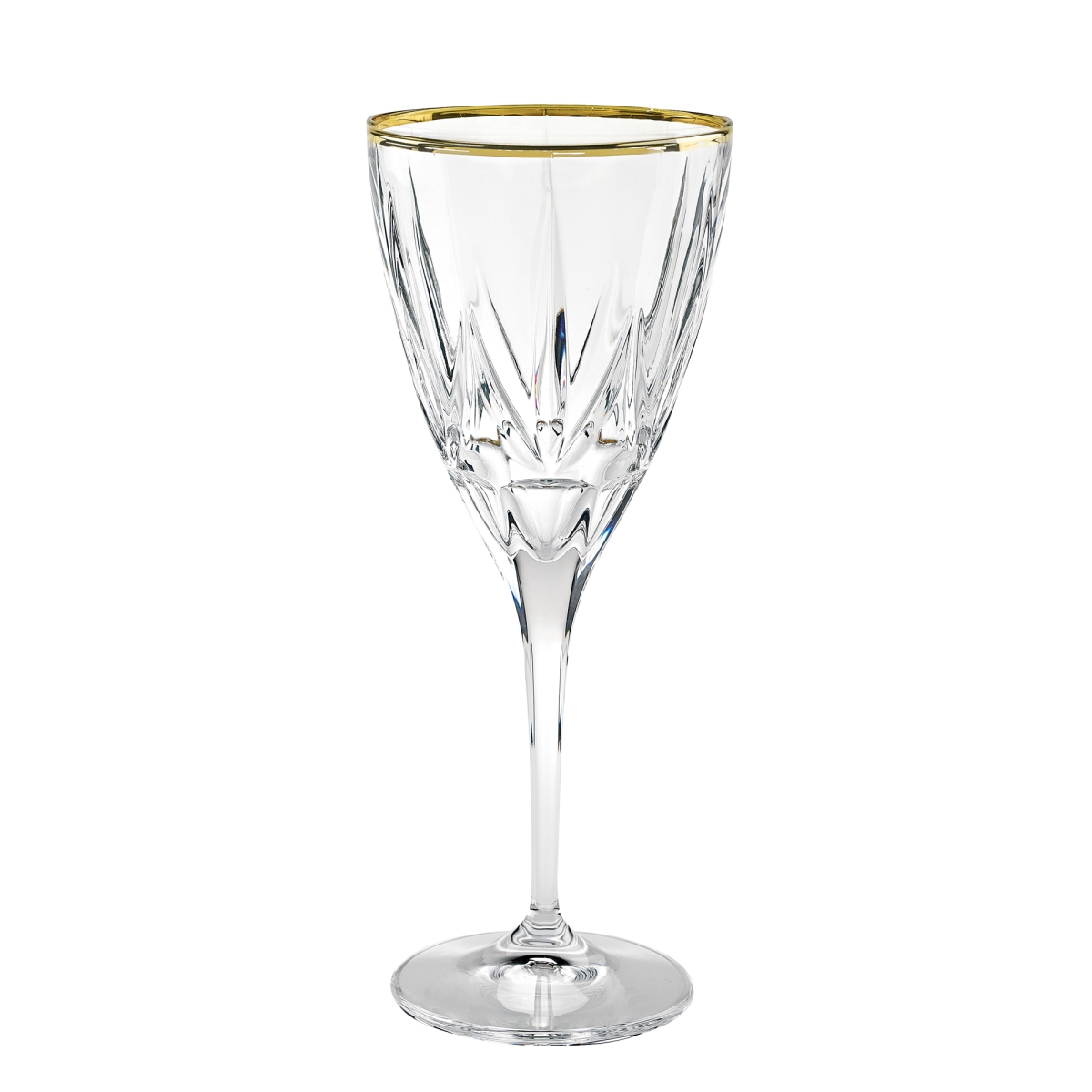 262310-gd Chic White Wine With 24k Gold Trim Goblets - Set Of 6