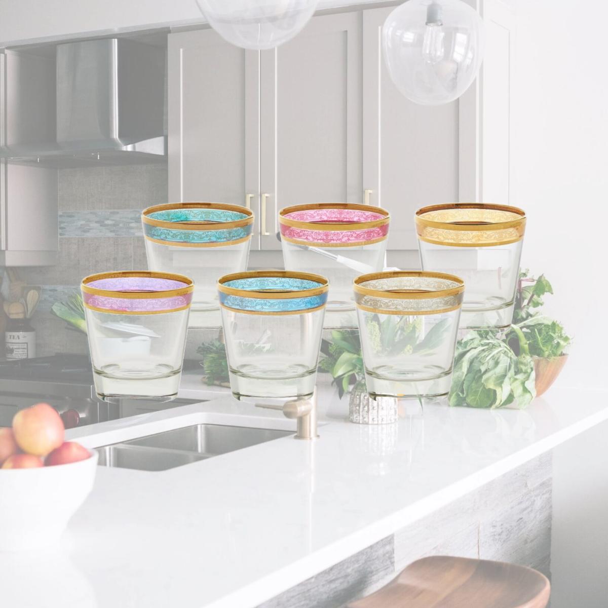 Picture of Lorenzo Import 9429 Double Old Fashion Melania Collection Multicolor - Set of 6