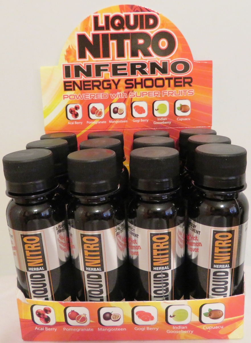 Lninfshot 3 Oz Nitro Inferno Energy Shotter, Cinnamon Flavor - 12 Count