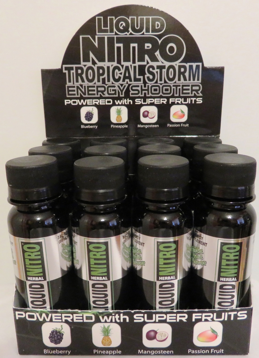 Lntropshot 3 Oz Tropical Storm Energy Drink, Fruit Flavor - 12 Count