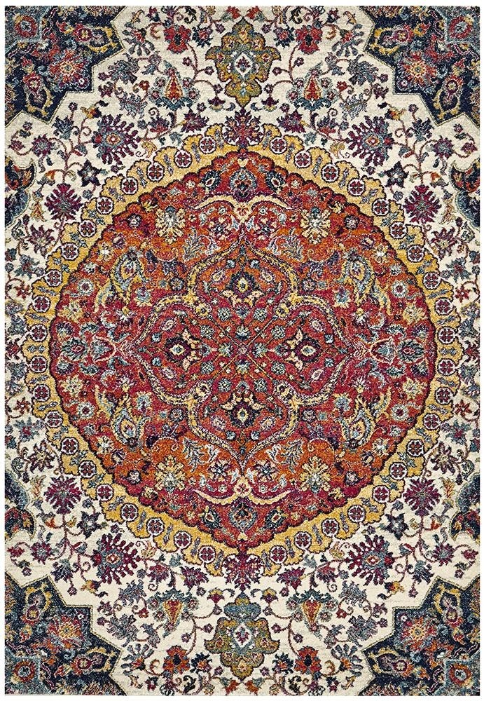 Mirag81563crm5376 Detailed Traditional Rectangle Area Rug, Multi Color - 5 Ft. 3 In. X 7 Ft. 6 In.