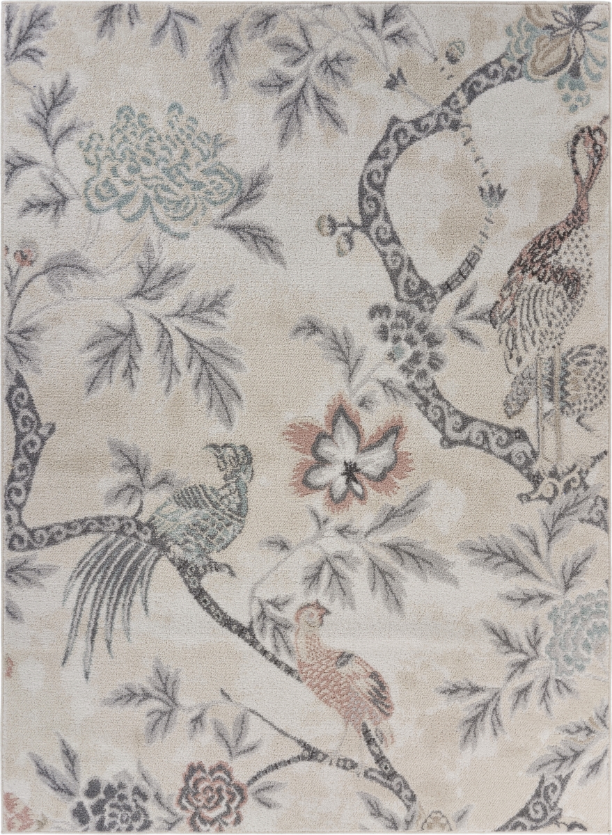 Meado81547wiv7995 7 Ft. X 9 In. X 9 Ft. X 5 In. Birds Of Paradise Area Rug, Ivory & Multi Color