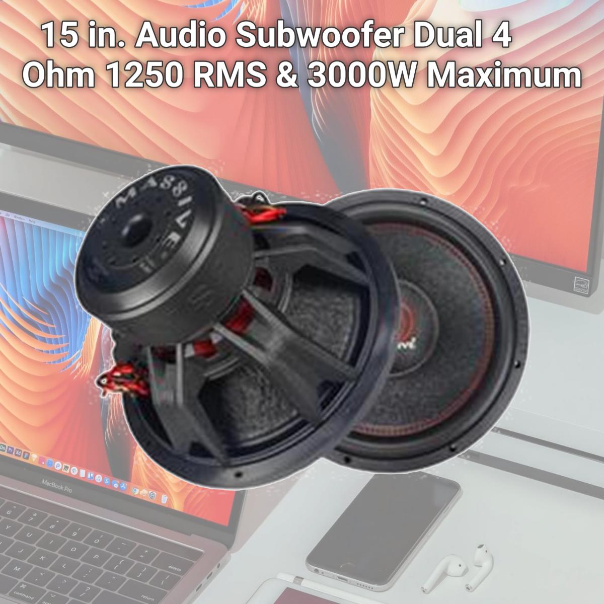 Picture of Massive Audio SUMMOXL 154 15 in. Audio Subwoofer Dual 4 Ohm 1250 RMS & 3000W Maximum