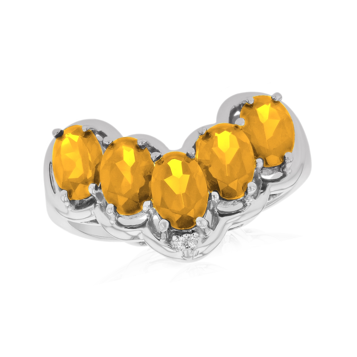 RL2776CTR-WG-6 0.01 CTW Diamond & Citrine Fashion Ring, 14K Yellow Gold - Size 6