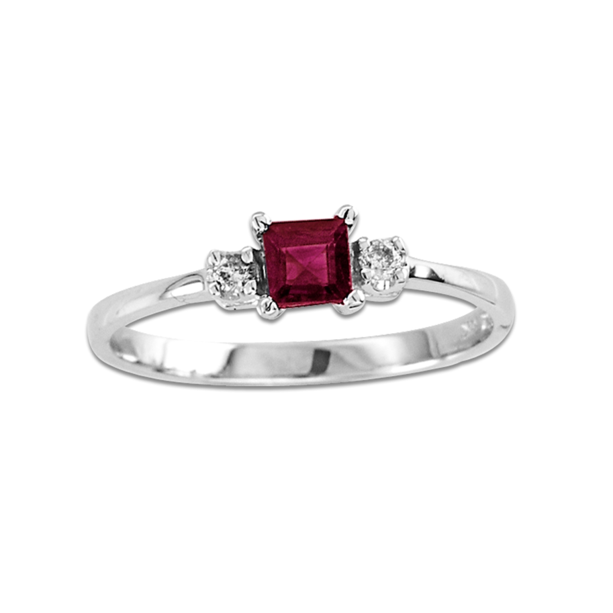 RL1481RD-6.5 0.04 CTW Diamond & Ruby Ring, 14K Gold - Size 6.5