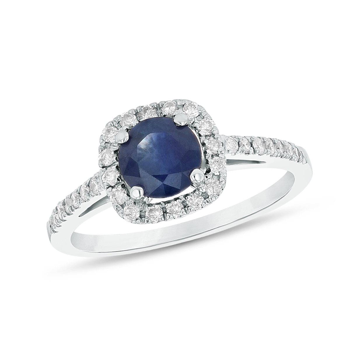 RL2041SD-ENG-6.5 1.35 CTW Sapphire & Diamond Engagement Ring, 14K White Gold - Size 6.5
