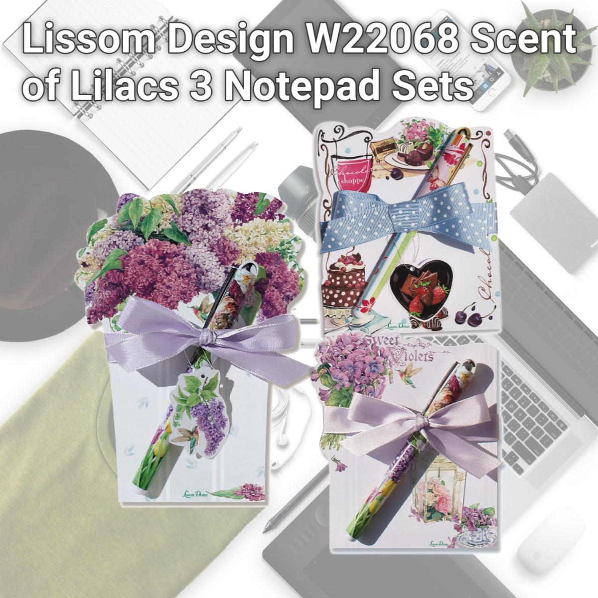 Picture of Lissom Design W22068 Scent of Lilacs 3 Notepad Sets