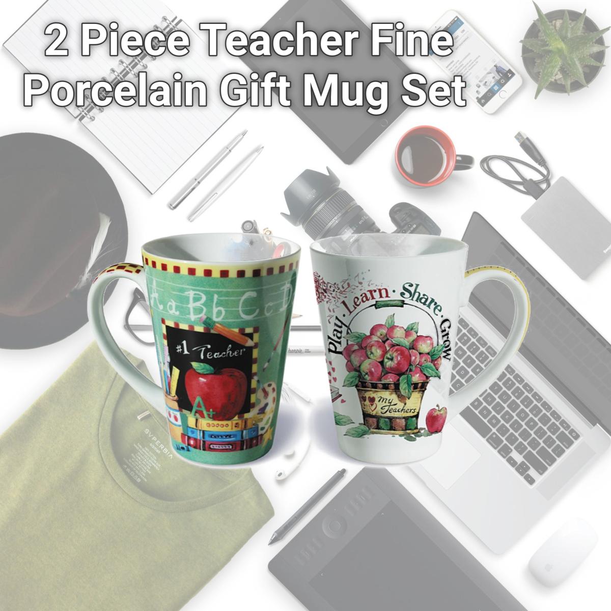 Picture of Lissom Design W35008 2 Piece Teacher Fine Porcelain Gift Mug Set