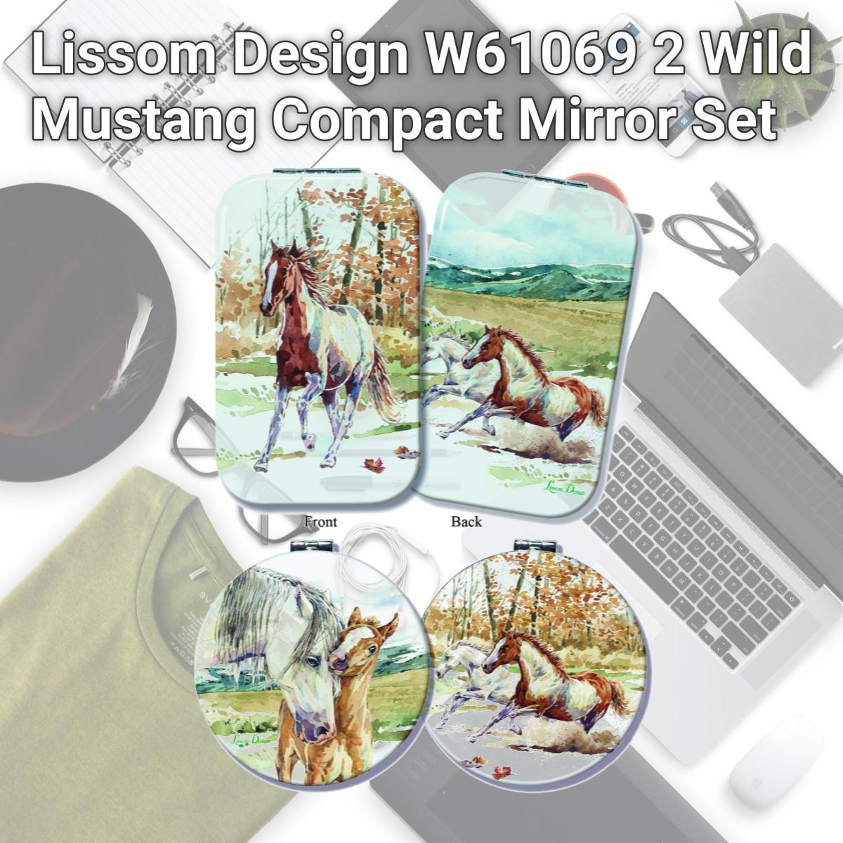 Picture of Lissom Design W61069 2 Wild Mustang Compact Mirror Set