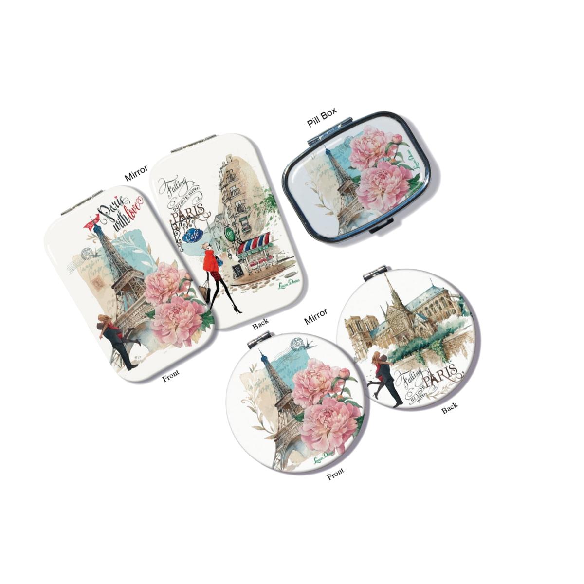 Picture of Lissom Design W61071 3 Paris with Love Mirror & Pill Box Set