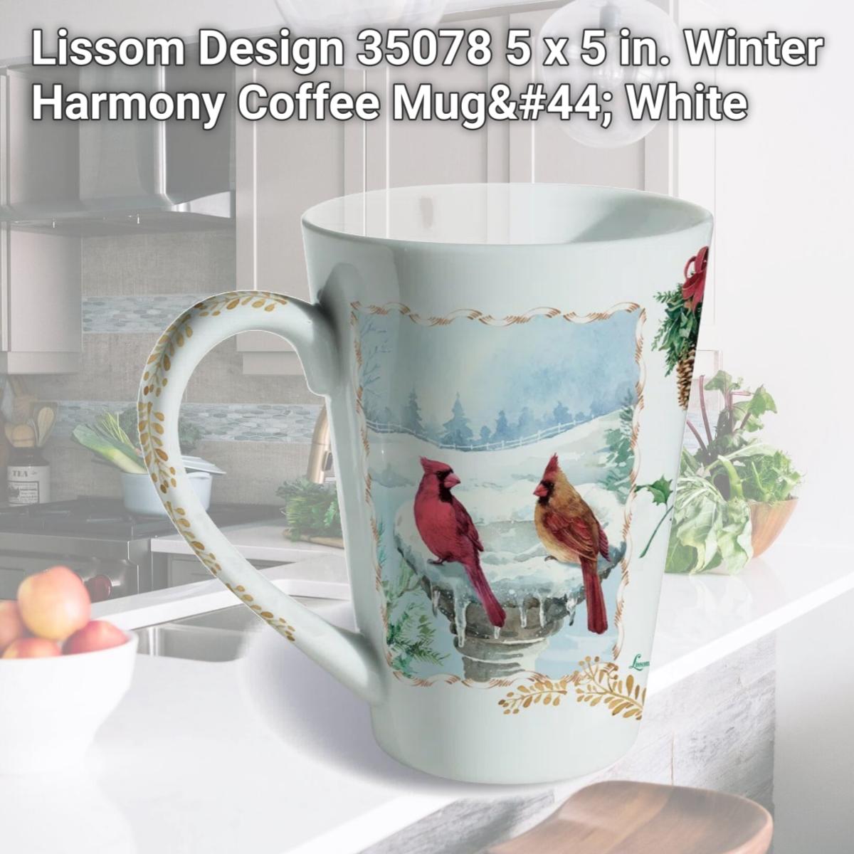 Picture of Lissom Design 35078 5 x 5 in. Winter Harmony Coffee Mug, White