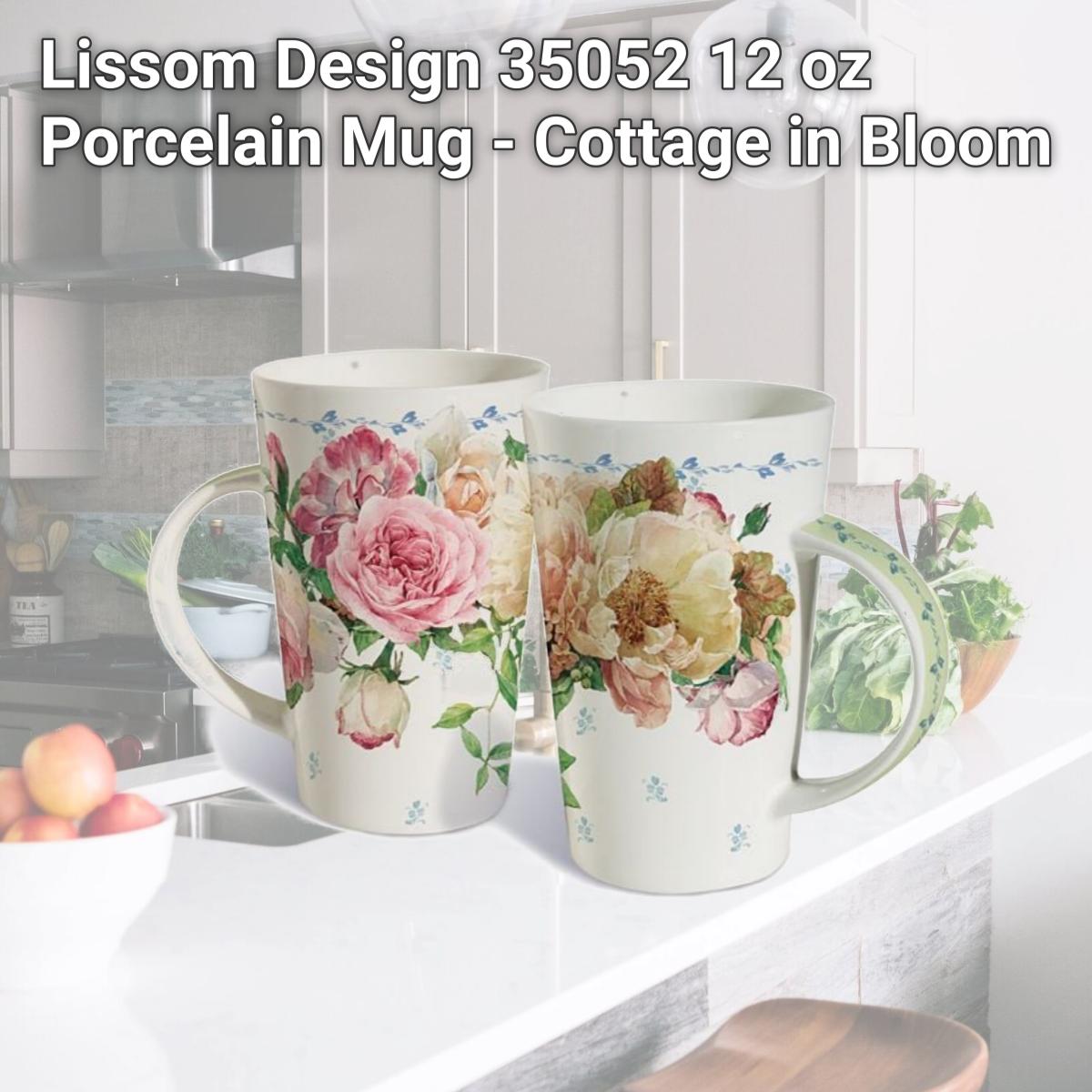 Picture of Lissom Design 35052 12 oz Porcelain Mug - Cottage in Bloom