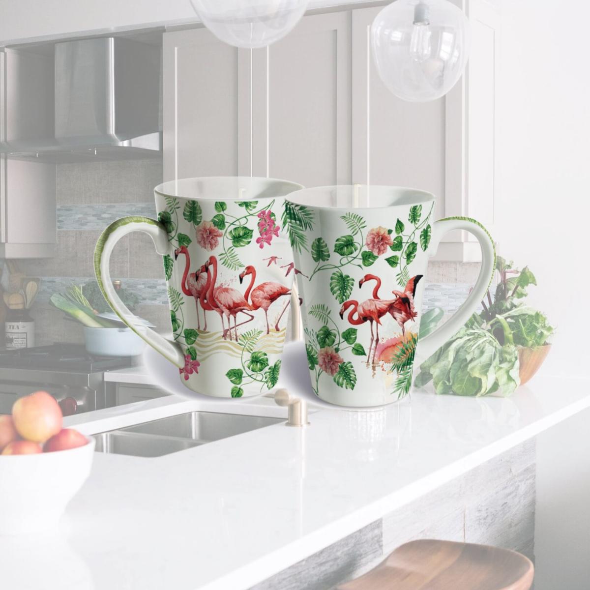 Picture of Lissom Design 35065 12 oz Porcelain Mug - Tropical Paradise