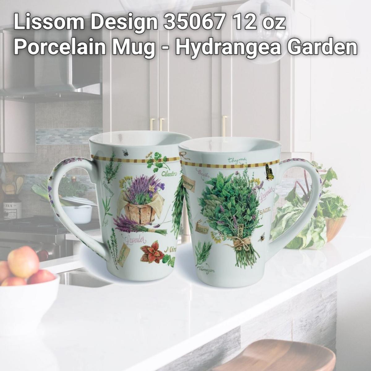 Picture of Lissom Design 35067 12 oz Porcelain Mug - Hydrangea Garden