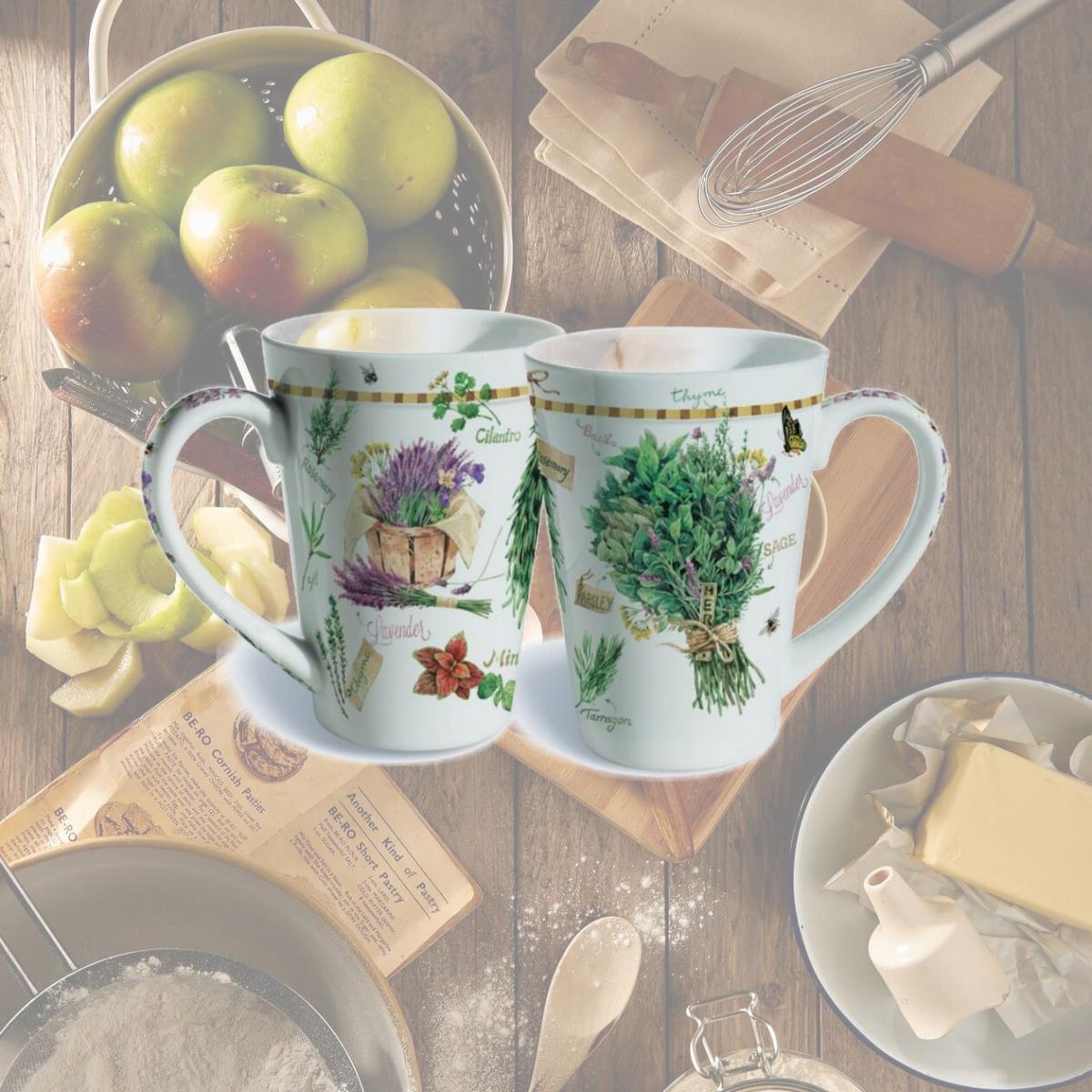 Picture of Lissom Design 35067 12 oz Porcelain Mug - Hydrangea Garden
