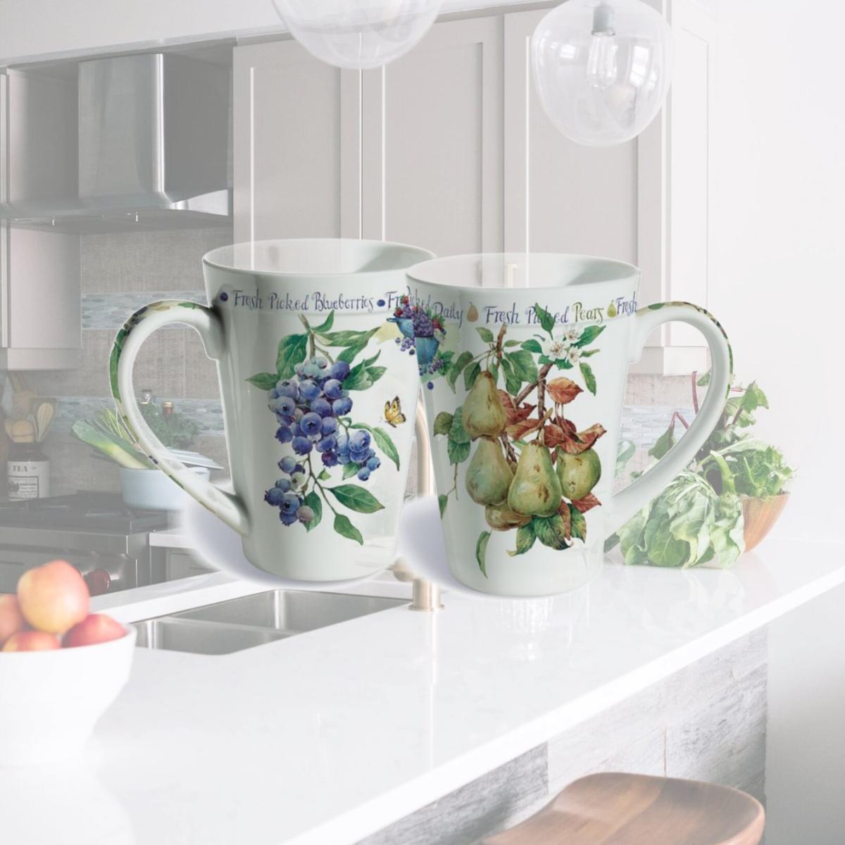 Picture of Lissom Design 35070 12 oz Porcelain Mug - Fresh Farm