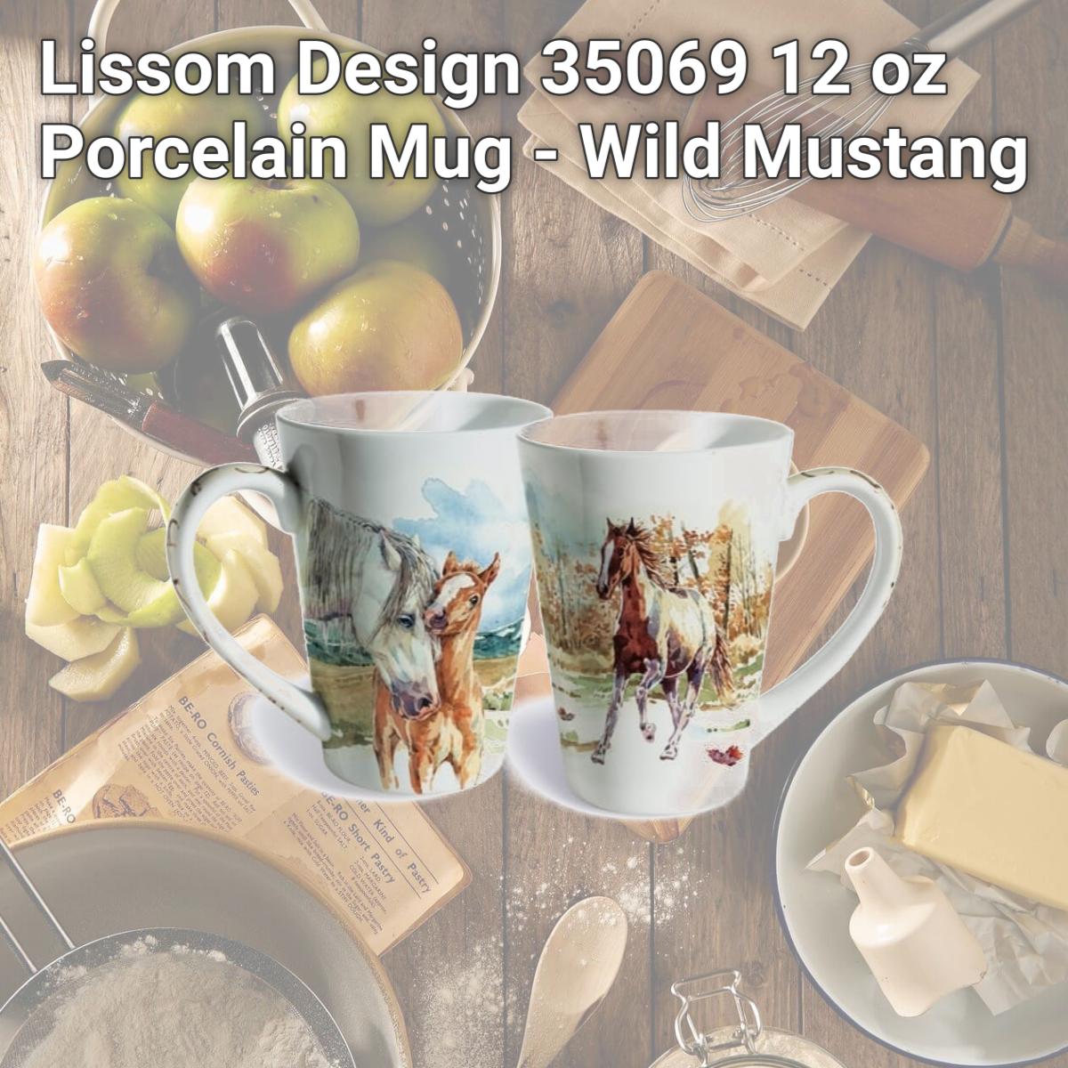 Picture of Lissom Design 35069 12 oz Porcelain Mug - Wild Mustang