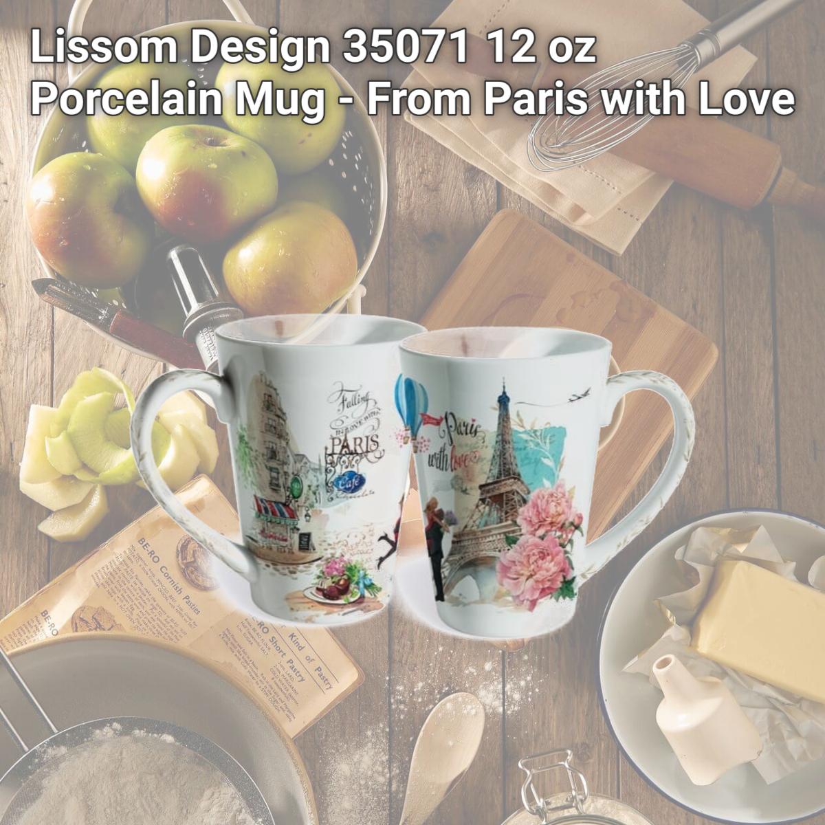 Picture of Lissom Design 35071 12 oz Porcelain Mug - From Paris with Love