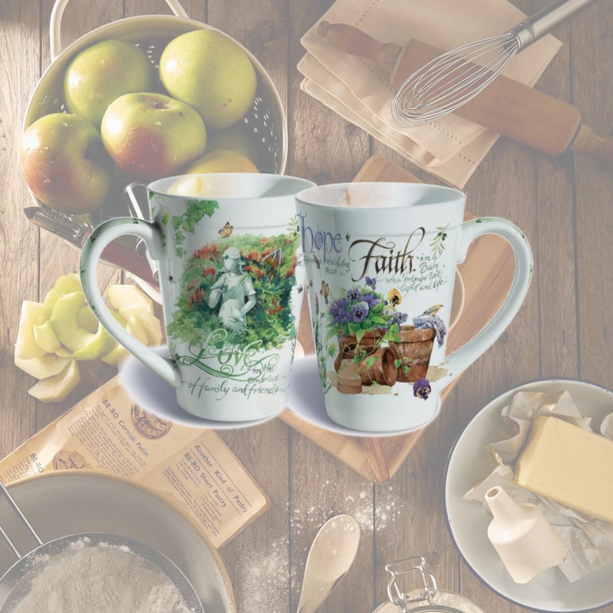 Picture of Lissom Design 35075 12 oz Porcelain Mug - Faith Hope Love