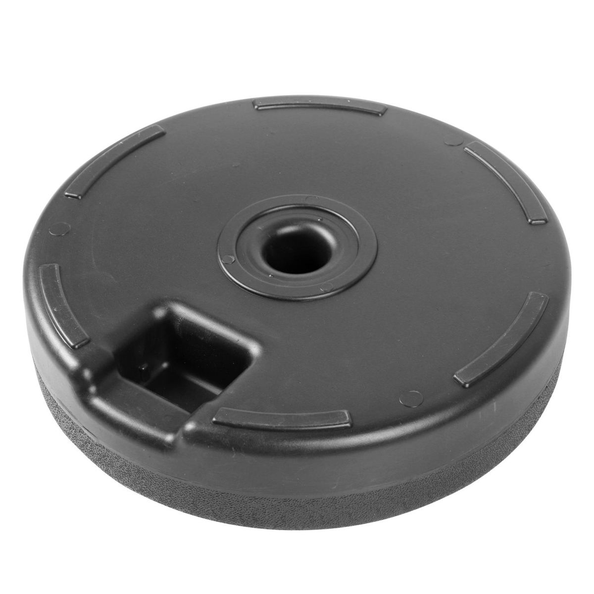 Picture of LeisureMod BU20BL 20 in. Bovilar Modern Outdoor Patio Round Fillable Free Standing Umbrella Base, Black