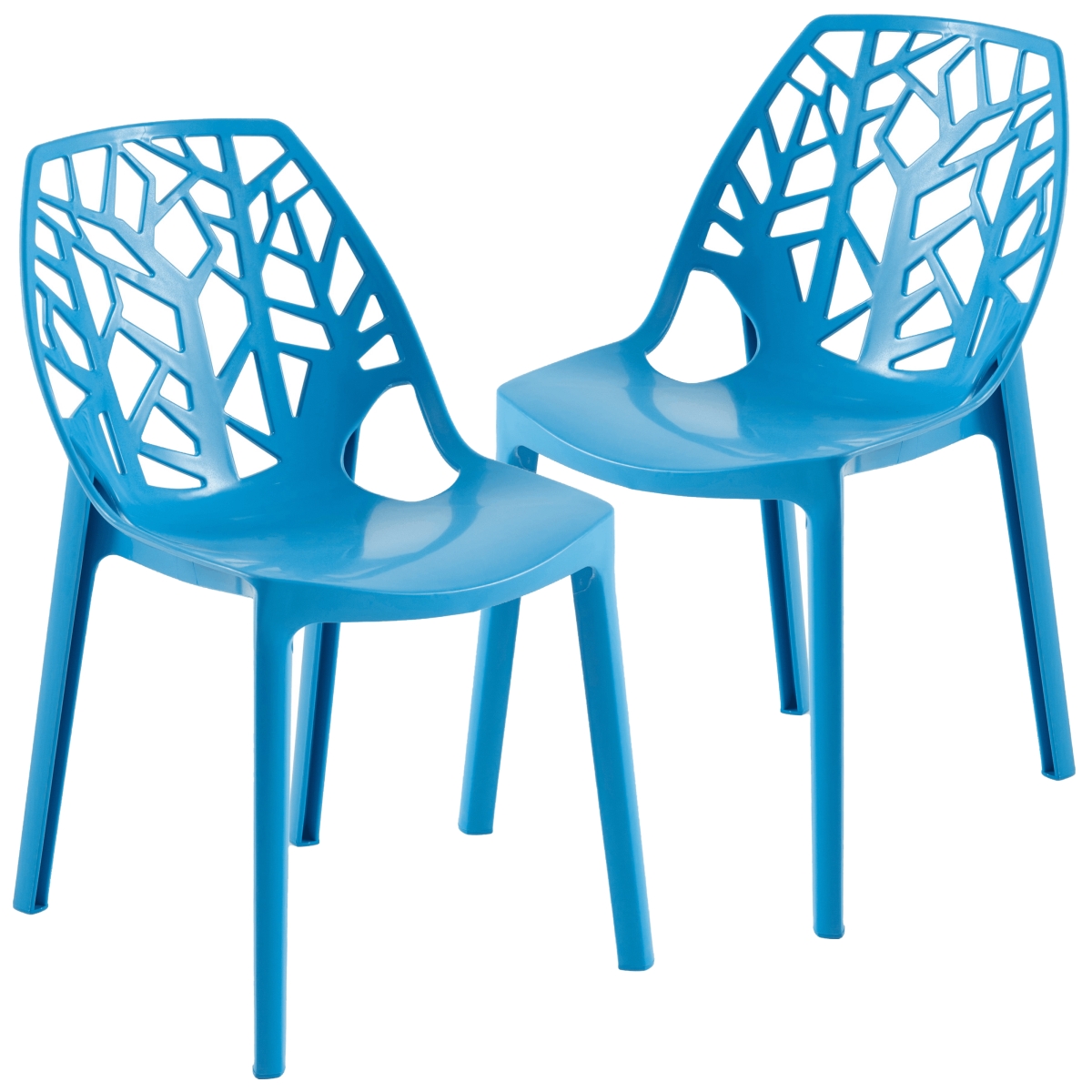 Cornelia Modern Dining Chair, Solid Blue - Set of 2