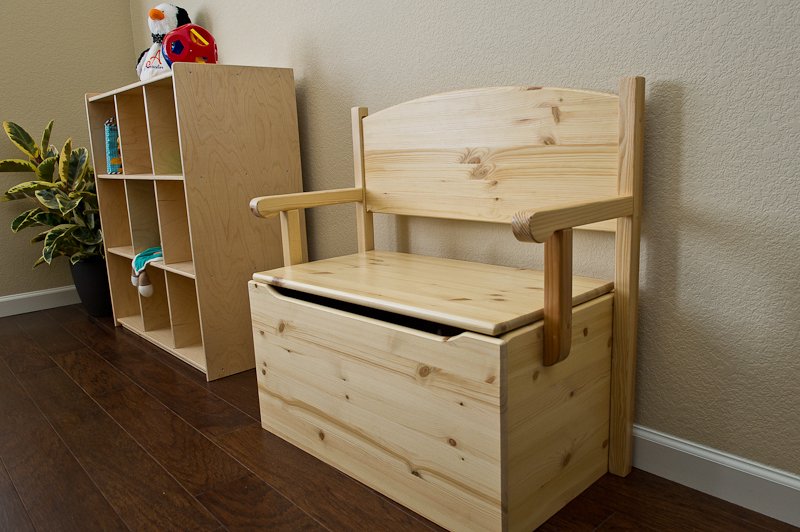 017unfnc 30 X 31 X 60 In. Bench Toy Box - Unfinished With No Cutouts