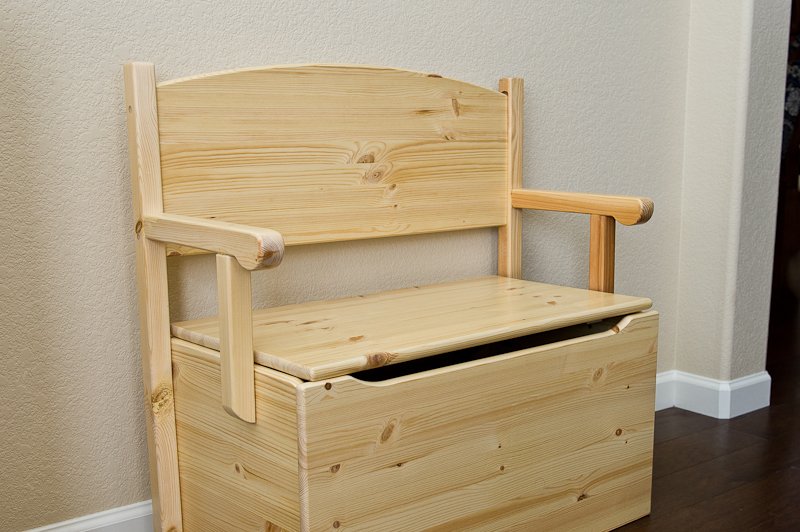017unfst 30 X 31 X 60 In. Bench Toy Box - Unfinished With Star Cutouts