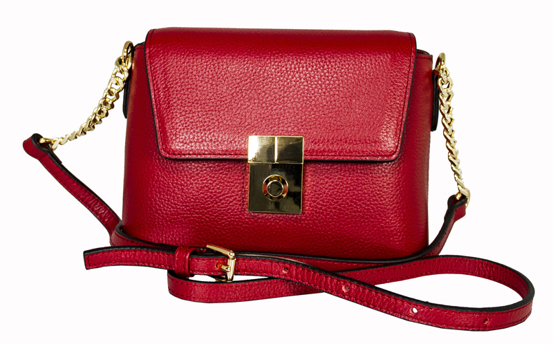 50155 Arzana Shoulder Leather Bag - Dark Red