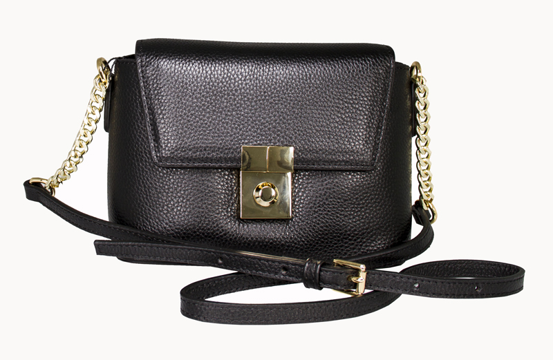 50156 Arzana Shoulder Leather Bag - Black