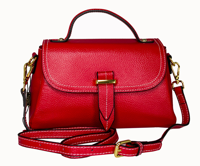 50157 Lavena Shoulder Leather Bag - Crimson Red