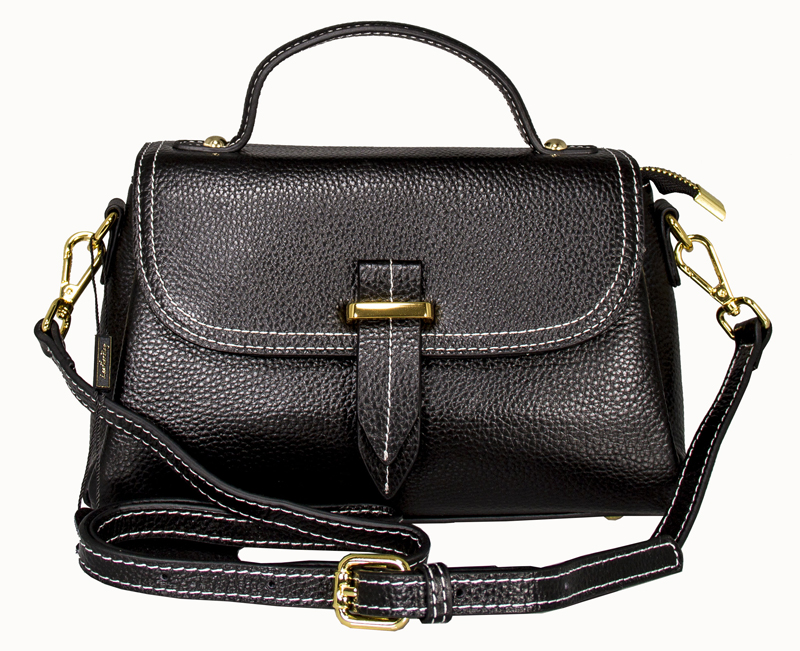 50158 Lavena Shoulder Leather Bag - Black