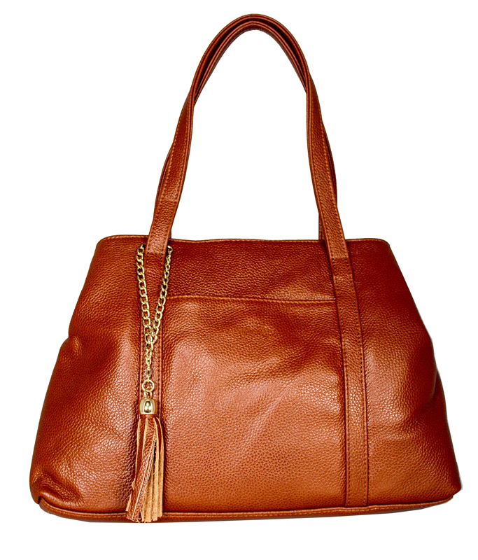 20138 Valentia Tote Leather Bag - Dark Brown