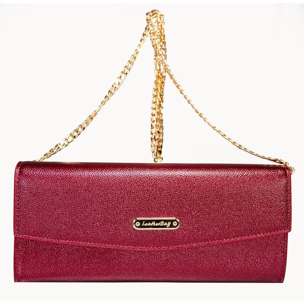 50169 Avellino Clutch Leather Bag - Red
