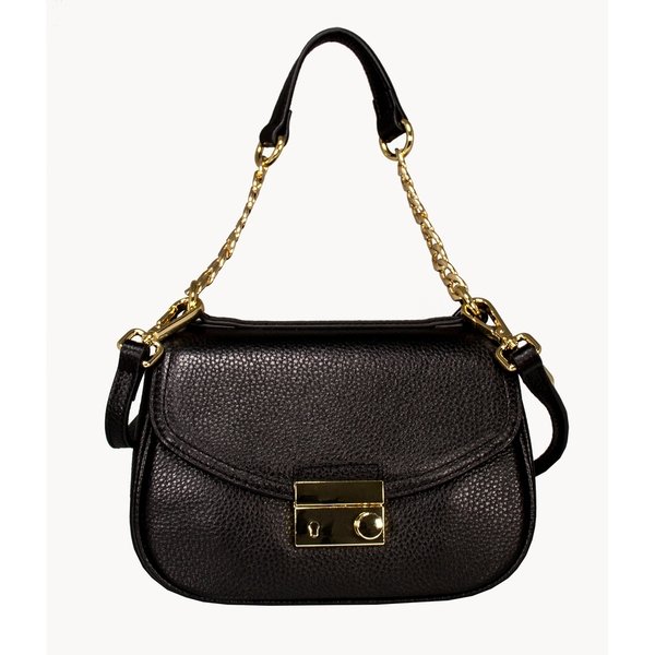 50171 Urbino Shoulder Leather Bag - Black