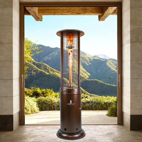 Rl7mpb 7 Ft. Manual Ignition Opus Lite R-line Commercial Liquid Propane Flame Tower Heater - Heritage Bronze