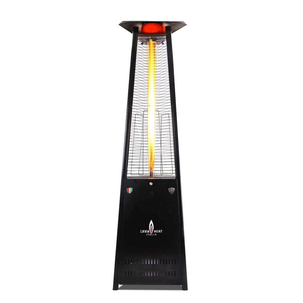 Al8mpbl 8 Ft. Manual Ignition Lava Lite A-line Commercial Liquid Propane Flame Tower Heater - Hammered Black