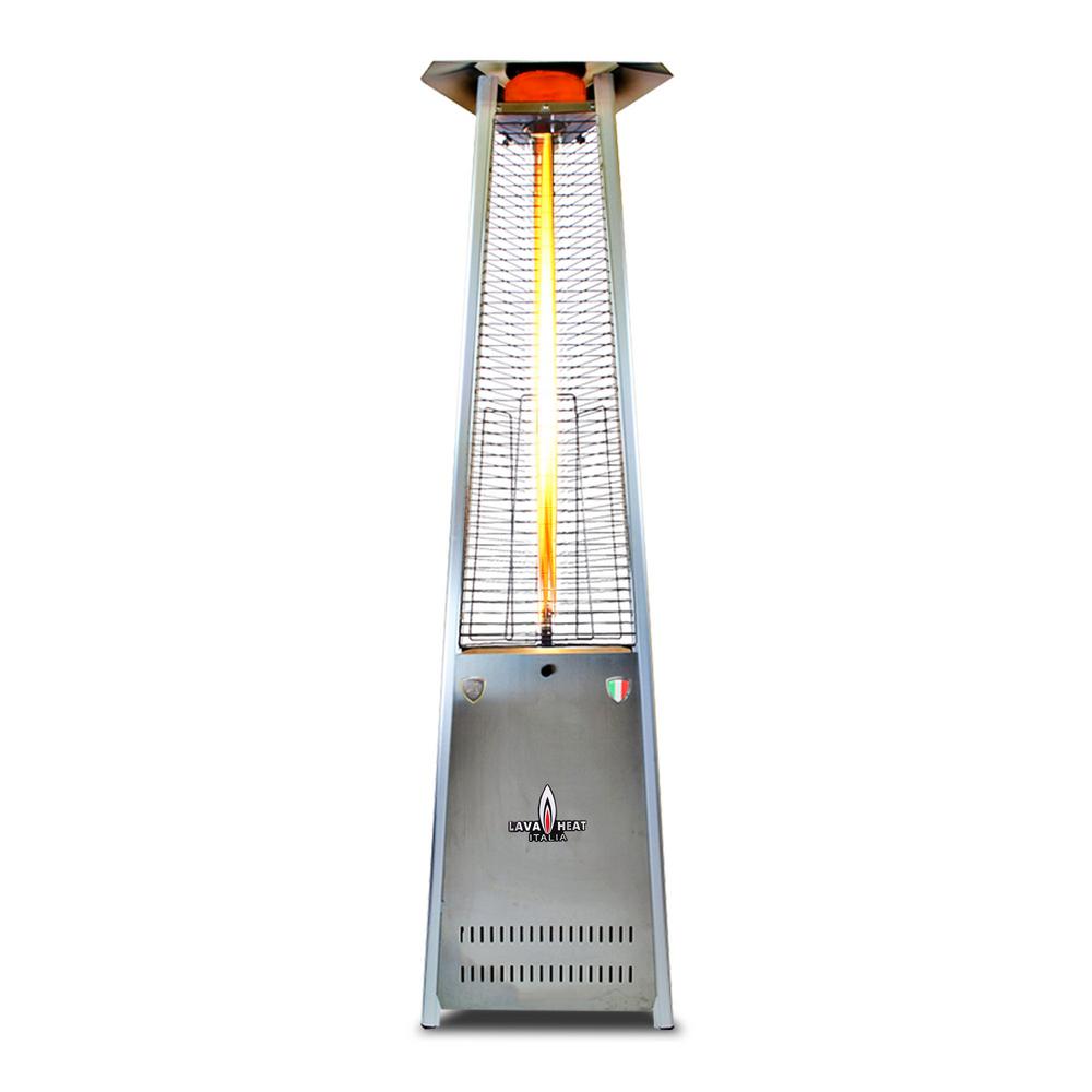 Al8mgs 8 Ft. Electronic Ignition Lava Lite A-line Commercial Natural Gas Flame Tower Heater - Stainless Steel