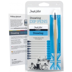 William Mitchell Calligraphy WM35821 Joseph Gillott Drawing Dip Pen Set William Mitchell Calligraphy WM35821 Joseph Gillott Drawing Dip Pen Set