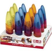 0945 Assorted Color Ellipstick Sharpeners & Erasers, 12 Piece