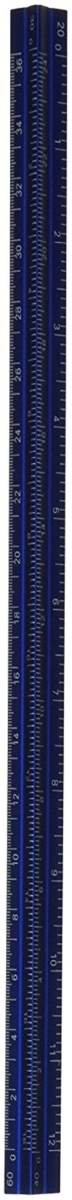 3210-5 6 In. Mini Aluminum Triangular Engineer Scale, Blue