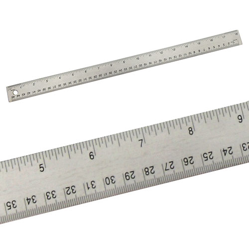 8018 18 In. Stainless Steel Ruler With Cork Back In Silver