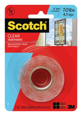 Scotch 410 Double-side Mounting Tape, Clear